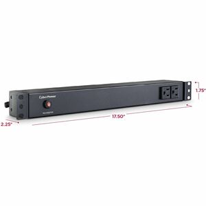 CyberPower PDU15B2F8R 100 - 125 VAC 15A Basic PDU - 10 Outlets, 15 ft, NEMA 5-15P, Horizontal, 1U, Lifetime Warranty