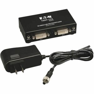 Eaton Tripp Lite Series 2-Port DVI Splitter with Audio and Signal Booster, Single-Link 1920x1200 at 60Hz/1080p (DVI F/2xF)