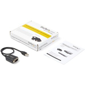 StarTech.com 1ft (30cm) 1-Port Professional USB to Serial Adapter Cable with COM Retention, USB to RS232 Adapter - TAA - U