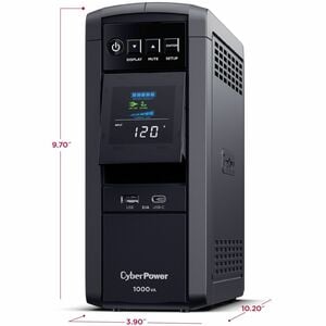 CyberPower CP1000PFCLCD PFC Sinewave UPS Systems - 1000VA/600W, 120 VAC, NEMA 5-15P, Mini-Tower, Sine Wave, 10 Outlets, LC