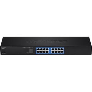 TRENDnet 16-Port Unmanaged Gigabit GREENnet Switch, 16 x RJ-45 Ports, 32Gbps Switching Capacity, Fanless, Rack Mountable, 