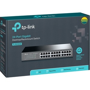 TP-Link TL-SG1024D 24 Ports Ethernet Switch - Gigabit Ethernet, Fast Ethernet - 10/100/1000Base-T - Twisted Pair - 1U - Ra