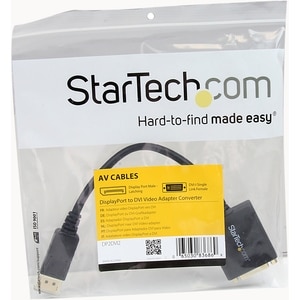 StarTech.com DisplayPort To DVI Adapter - Passive - 1080p - DP to DVI - Display Port to DVI-D Adapter - 1 x 20-pin Display