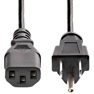Star Tech.com 15 ft Standard Computer Power Cord - NEMA5-15P to C13 - Plug a monitor, PC, or laser printer into a grounded