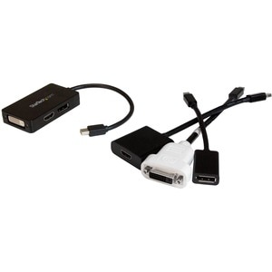 StarTech.com Travel A/V adapter - 3-in-1 Mini DisplayPort to DisplayPort DVI or HDMI converter - for Monitor - 5.91 - 1 x 