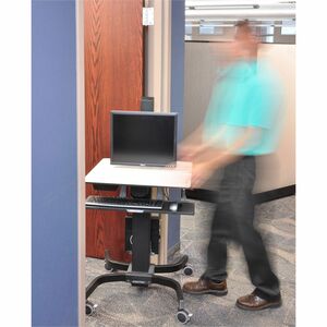 Ergotron WorkFit-C Computerwagen - 14,74 kg Belastbarkeit - 4 Rollen - Schwarz, Grau - 76,2 cm (30 Zoll) Screen Supported
