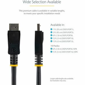 1.8M DISPLAYPORT VIDEO CABLE WITH LATCHES