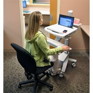 Ergotron StyleView Medical Trolley - 8.16 kg Load Capacity - 4 Casters - 10.16 cm (4") Caster Size - Aluminium - White, Gr