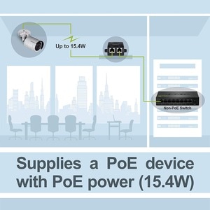 TRENDnet TPE-113GI PoE Injector - TAA Compliant - 48 V DC Input - 1 x 10/100/1000Base-T Input Port(s) - 1 x 10/100/1000Bas