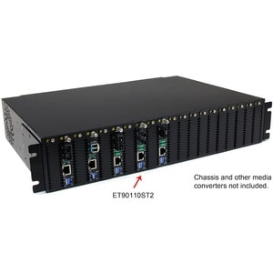 StarTech.com 10/100 Mbps Ethernet to Fiber Optic Media Converter - Steel - Chassis Mount - ST Multimode - 1310nm - 2km (ET