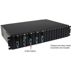 StarTech.com Transceiver/Media Converter - TAA Compliant - 2 Port(s) - 1 x Network (RJ-45) - 1 x SC - Duplex SC Port - Opt