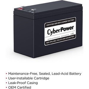 CyberPower RB1290 UPS Replacement Battery Cartridge - 9000 mAh - 12 V DC - Lead Acid