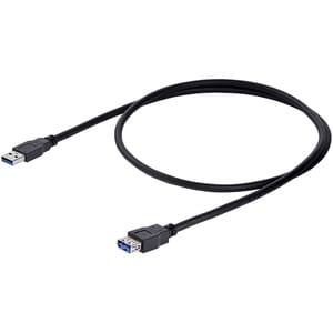 StarTech.com 1m Black SuperSpeed USB 3.0 Extension Cable A to A - M/F - First End: 1 x 9-pin USB 3.0 Type A - Male - Secon