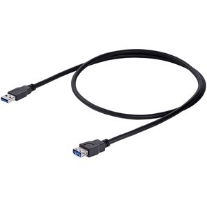 StarTech.com USB 3.0 Verlängerungskabel 1m - Stecker/ Buchse - Schwarz - 5 Gbit/s - Verlängerungskabel - Abschirmung - 28 