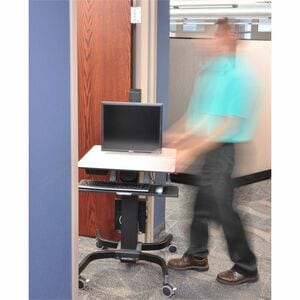 Ergotron WorkFit-C Computerwagen - 14,74 kg Belastbarkeit - 4 Rollen - Schwarz, Grau - 76,2 cm (30 Zoll) Screen Supported