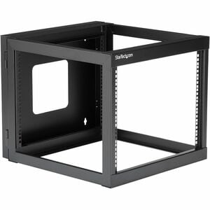 StarTech.com 4-Post 8U Hinged Wall-Mount Network Rack, 19" Open Frame Server Rack, Wall Mount Data Rack for IT Computer Eq