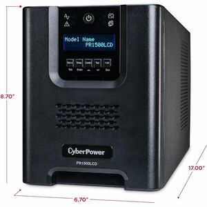 UPS de línea interactiva CyberPower Smart Application PR1500LCD - 1.50kVA/1.05kW - Minitorre - 8Hora(s) Recharge - 110 V A