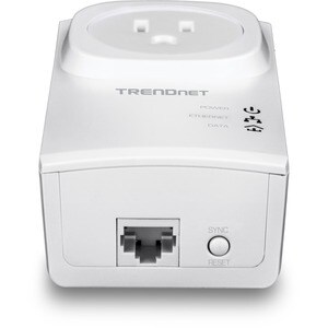 TRENDnet Powerline 500 AV Nano Adapter Kit With Built-In Outlet, Power Outlet Pass-Through, Includes 2 x TPL-407E Adapters