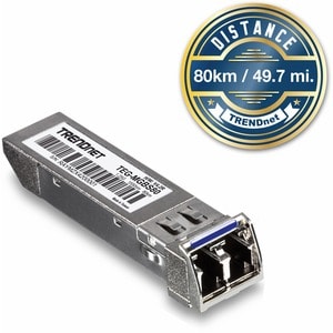 TRENDnet MGBS80 SFP (mini-GBIC) - 1 x LC 1000Base-LX - TAA Compliant - For Data Networking - Optical Fiber - Single-mode -