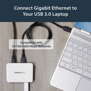 StarTech.com USB/Ethernet Combo Hub - USB - External - 3 Total USB Port(s) - 3 USB 3.0 Port(s)1 Network (RJ-45) Port(s) - 