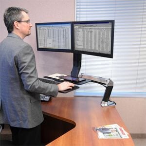 Ergotron WorkFit-A, Dual Workstation with Worksurface - Height Adjustable - 2 Display(s) Supported - 24" to 26" Screen Sup