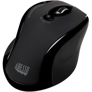 Adesso iMouse G25 Wireless Ergonomic Laser Mouse - Laser - Wireless - 30 ft - Radio Frequency - 2.40 GHz - Black - USB Typ