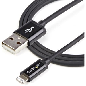StarTech.com 1m (3ft) Black AppleÂ® 8-pin Lightning Connector to USB Cable for iPhone / iPod / iPad - Charge and Sync your