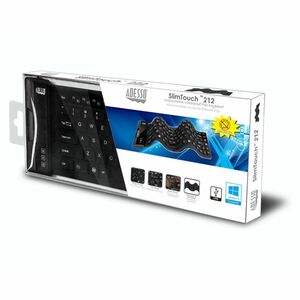Adesso Antimicrobial Waterproof Flex Keyboard (Mini Size) - Cable Connectivity - USB Interface - 87 Key(s) - Media Player,