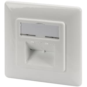 Digitus CAT 6A Klasse EA Netzwerkdose, designkompatibel, geschirmt, Unterputz. Buchsen-Typ: 2 x RJ-45, Anzahl Module (max.