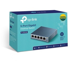 TP-Link TL-SG105 5 Ports Ethernet Switch - Gigabit Ethernet - 10/100/1000Base-T - 2 Layer Supported - Twisted Pair - Desktop