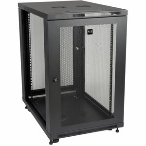 Eaton Tripp Lite Series SmartRack 18U Mid-Depth Half-Height Rack Enclosure Cabinet - 18U Rack Height x 19" Rack Width - Bl