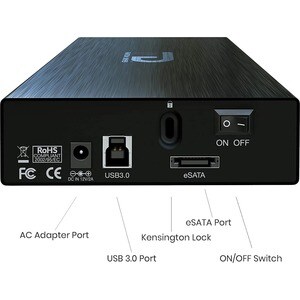 Fantom Drives FD GFORCE 1TB 7200RPM External Hard Drive - USB 3.2 Gen 1 & eSATA - Black - Compatible with Windows & Mac - 