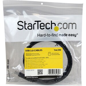 StarTech.com Cavo USB 3.0 SuperSpeed A a B certificato da 1 m - M/M - Cable for Scheda acquisizione video, Box per disco r