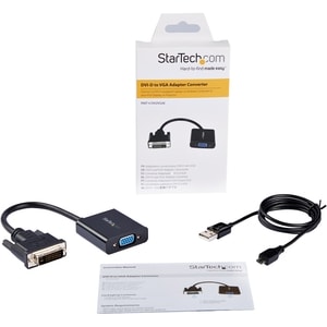 StarTech.com DVI-D to VGA Active Adapter Converter Cable â€" 1920x1200 - DVI to VGA Converter box - 1 x 25-pin DVI-D Digit