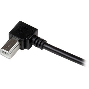 StarTech.com 1m USB 2.0 A to Right Angle B Cable - M/M - Connect hard-to-reach USB 2.0 peripherals, for installation in na