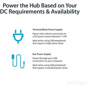 StarTech.com Adaptador Concentrador HUB USB 2.0 de 7 Puertos Reforzado Industrial con Alimentación - 7 Total USB Port(s) -