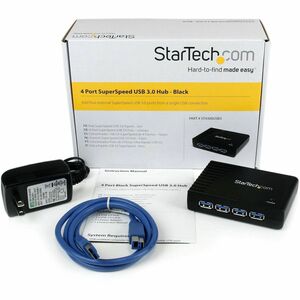 StarTech.com Hub USB 3.0 SuperSpeed de 4 Puertos con Adaptador de Alimentación - Concentrador de Expansión USB para PC/Mac