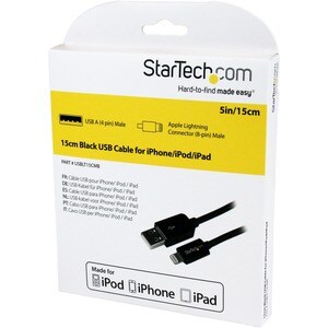 StarTech.com 15cm (6in) Short Black AppleÂ® 8-pin Lightning Connector to USB Cable for iPhone / iPod / iPad - Cable for iP
