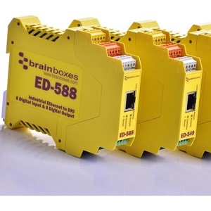 Brainboxes - Ethernet to 8 Digital Inputs and 8 Digital Outputs + RS485 Gateway - 1 x Network (RJ-45) - Fast Ethernet - 10