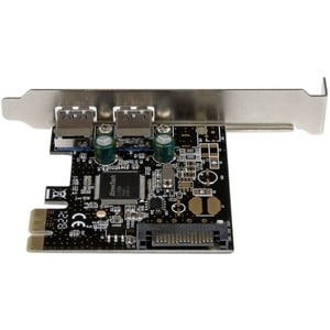 StarTech.com Adaptador Tarjeta Controladora PCI Express PCI-E 2 Puertos USB 3.0 (5Gbps) con Alimentación SATA - 2 Total US