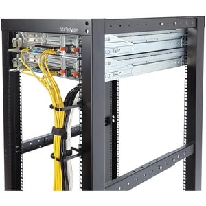 StarTech.com 1U Vertical 2.2 x 3.9in Server Rack Cable Management D-Ring Hook w/ Flexible Opening - Network Rack-Mount Cor