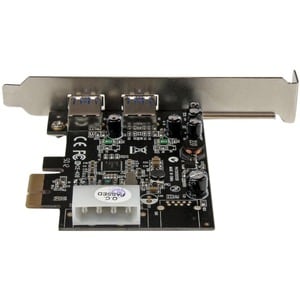 StarTech.com 2 Port PCI Express (PCIe) SuperSpeed USB 3.0 Card Adapter with UASP - 5Gbps - LP4 Power - Add 2 SuperSpeed US