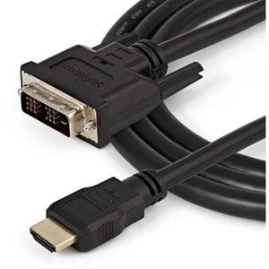 StarTech.com Câble HDMI® vers DVI-D M/M 1,5 m - Cordon HDMI vers DVI-D Mâle / Mâle 1,5 Mètres - Blindé - Doré Connecteur p