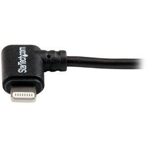 StarTech.com 2m (6ft) Angled Black Apple 8-pin Lightning Connector to USB Cable for iPhone / iPod / iPad - Charge or Sync 
