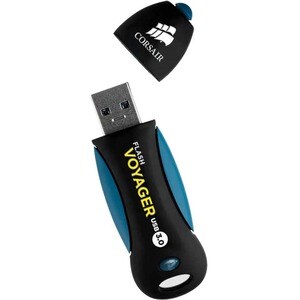 Corsair 64GB Flash Voyager USB 3.0 Flash Drive - 64 GB - USB 3.0 - 190 MB/s Read Speed - 55 MB/s Write Speed - Black, Whit