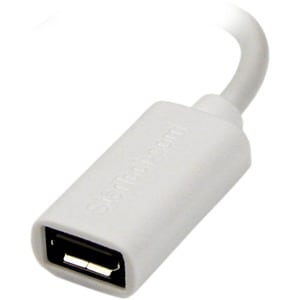 StarTech.com White Micro USB to Apple 8-pin Lightning Connector Adapter for iPhone / iPod / iPad - Cable for iPhone - Firs