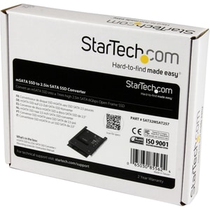 StarTech.com Convertitore adattatore SSD mSATA a SATA da 2,5" - 1 x SSD supportato - 1 x Alloggiamento totale