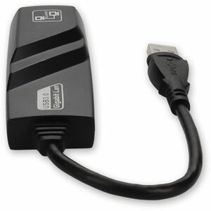AddOn USB A 3.0 Male to RJ-45 Female Gray & Black Adapter - 100% compatible and guaranteed to work
