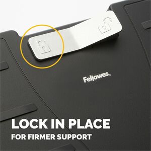 Fellowes Office Suites™ Adjustable Footrest - 30° Tilt - Black, Silver - 1 Each