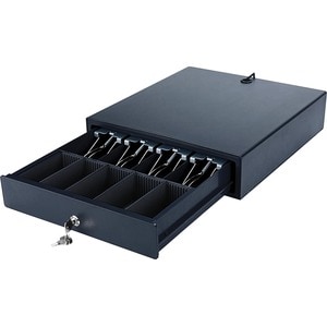 Adesso 13" POS Cash Drawer With Removable Cash Tray - 4 Bill - 5 Coin - 2 Media Slot - 3 Lock Position - Steel - 3.3" Heig